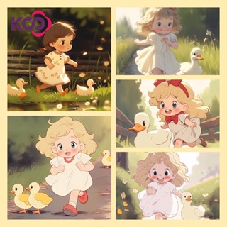 【KS】ภาพวาดปักเพชร ลาย Happy Childhood 5D ขนาด 30x40 ซม. 40x50 ซม. 50x60 ซม. DIY