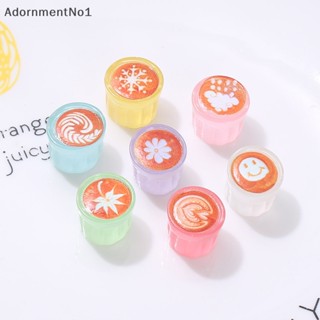 Adornmentno1 สติกเกอร์ติดผม รูปแก้วน้ํา ดอกไม้ แก้วกาแฟ เรืองแสง ขนาดเล็ก DIY อุปกรณ์เสริม สําหรับกิ๊บติดผม รองเท้าบูติก 5 ชิ้น