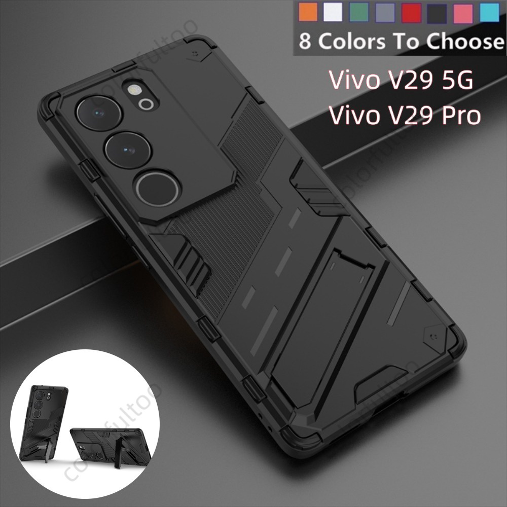 เคสโทรศัพท์มือถือแบบแข็ง กันกระแทก พร้อมที่ตั้งวาง สําหรับ Vivo V29 5G V29E V29 V27 Pro V27Pro V29Pr
