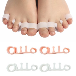 1 คู่ สีขาว / ผิวสี แยกนิ้วเท้า นิ้วหัวแม่มือ Hallux Valgus ป้องกัน ปฏิบัติ กระดูกเท้า ทับซ้อนกัน หนีบตรง วัสดุซิลิกาเจล