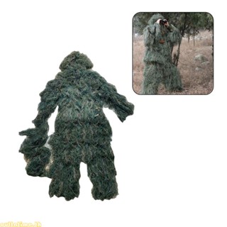 Time Ghillie เสื้อแจ็กเก็ต มีฮู้ด ลายพราง 3D สําหรับผู้ชาย