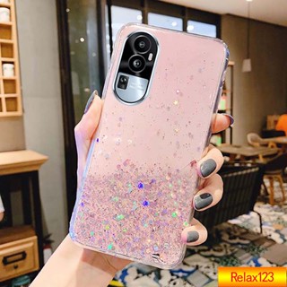 เคสโทรศัพท์ซิลิโคน TPU นิ่ม แบบใส ปิดด้านหลัง ลายกลิตเตอร์ดาว สําหรับ OPPO Reno10 Pro Reno 10 Pro+ 5G