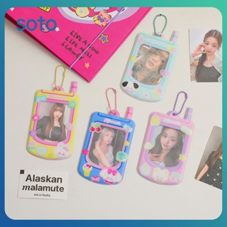 ♫ Cartoon Card Holder Kawaii Card Set Student Bus Card Meal Card Anti-lost Storage Card Bag Girl Star Chasing Goo Card ชุดการ์ด