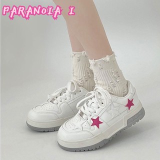 PARANOIA  I   รองเท้าผ้าใบส้นเตี้ยสไตล์เกาหลีใหม่สำหรับผู้หญิง