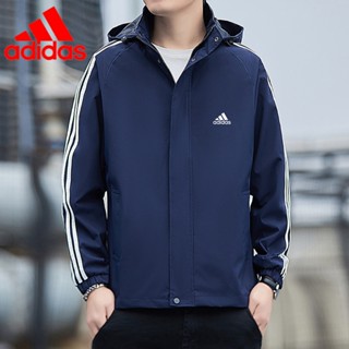 Adida.s เสื้อแจ็กเก็ต เสื้อกีฬา มีฮู้ด กันน้ํา กันลม ลําลอง เหมาะกับฤดูใบไม้ผลิ สําหรับผู้ชาย 2023 [M-4XL]