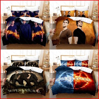 Fash Supernatural 3in1 ชุดเครื่องนอน ผ้าปูที่นอน ผ้าห่ม ปลอกหมอน ห้องนอน หอพัก ซักได้ ป๊อป