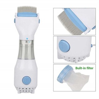  Pet flea cleaning comb electric lice remover with 2 filters to remove 99% of fleas