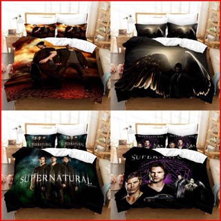 Fash Supernatural SPN 3in1 ชุดเครื่องนอน ผ้าปูที่นอน ผ้าห่ม ผ้านวม ห้องนอน ซักทําความสะอาดได้ บ้าน