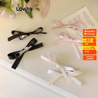 Lovito กิ๊บติดผม ประดับโบว์น่ารัก สองชิ้น สําหรับผู้หญิง L60AD080 (สีขาว/ชมพู/ดํา)