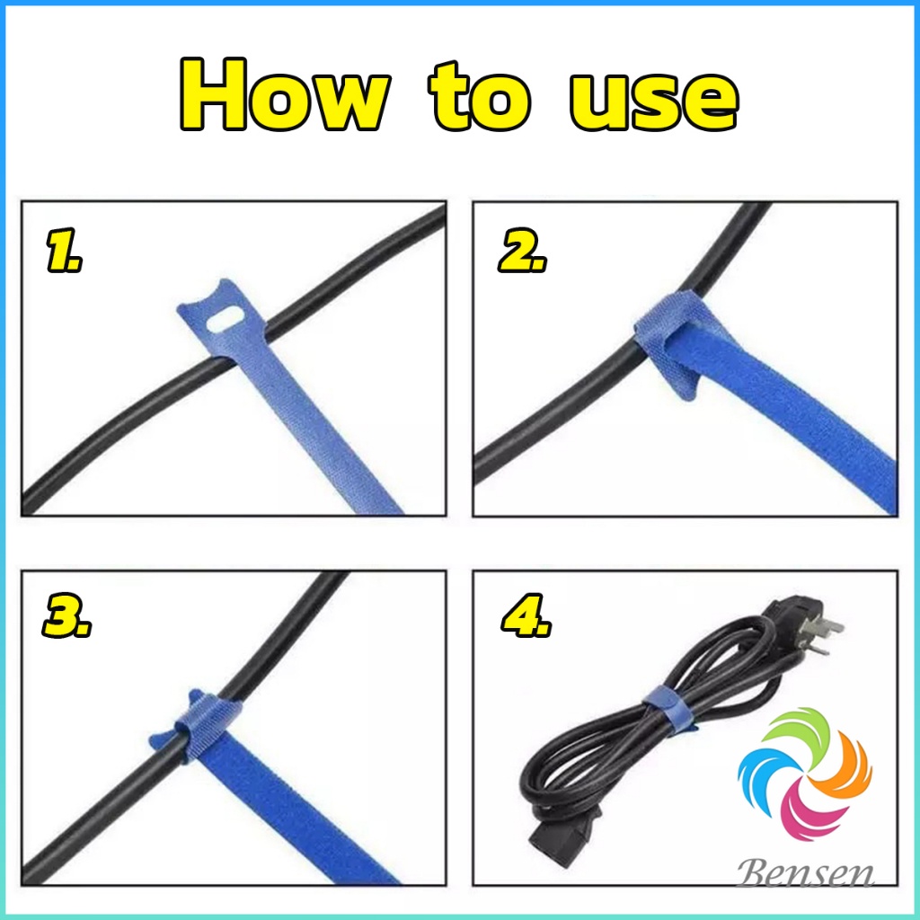 Bensen เทปตีนตุ๊กแก สายหูฟัง สายรัดสายไฟ  10pcs magic tape tie strap - รูปที่ 6
