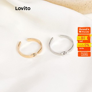 Lovito แหวนโลหะธรรมดา ลําลอง สําหรับผู้หญิง L60AD042 (ทอง/เงิน)