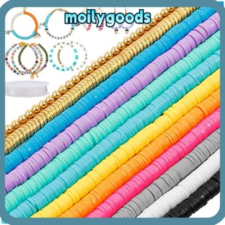 Moilyhd ลูกปัดดินโพลิเมอร์ สีทอง สีพาสเทล 10 สี 6 มม. 2 แพ็ค