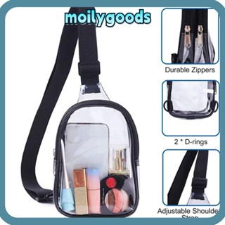 Moilyhd กระเป๋าสะพายข้าง, PVC Fanny Pack กระเป๋าสะพายข้าง, แฟชั่นกันน้ํา ใส กระเป๋าคาดอก ผู้หญิง ผู้ชาย