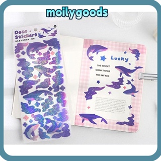 Moilyhd สติกเกอร์เทปริบบิ้น DIY กระดาษสุนทรียศาสตร์ สติกเกอร์เทปเกล็ด