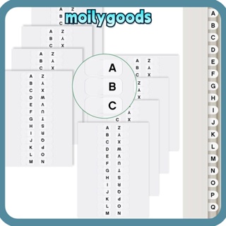 Moilyhd แท็บมาร์กเกอร์ตัวอักษร A-Z มีกาวในตัว สีขาว 208 ชิ้น