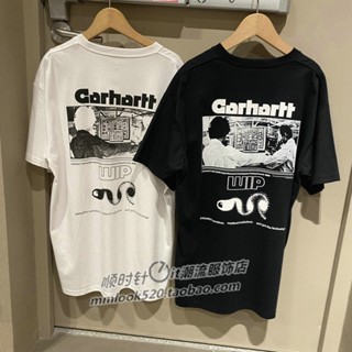 เสื้อยืดแขนสั้น พิมพ์ลายกราฟฟิค Carhartts เรียบง่าย สําหรับผู้ชาย 231015