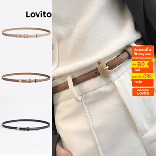 Lovito เข็มขัดโลหะธรรมดา ลําลอง สําหรับผู้หญิง L60AD099 (สีกากี/น้ําตาล/ดํา)