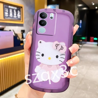 พร้อมส่ง เคสโทรศัพท์มือถือแบบนิ่ม TPU ใส พร้อมกระจกแต่งหน้า KT น่ารัก สําหรับ VIVO V29 Y78 Y27 Y36 V27 V27 V27e Y02 Y02A Y02T 4G 5G Y78