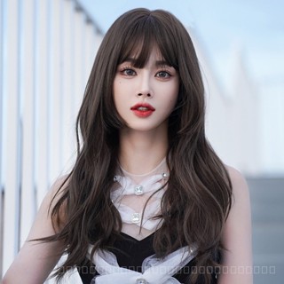 [0727]YWQJ-JF Wig Womens Long Curly Hair New Ji Style Bangs Full Top Wig Womens Fashion Big Wave Full-Head Wig F4JL