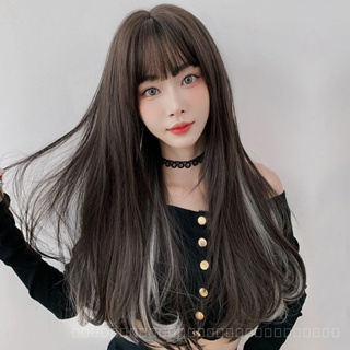 [0727]YWQJ-JF Wig Womens Long Hair Hanging Ear Pick Hair Dyeing Full-Head Wig Internet Celebrity Comic Bangs Long Curly Natural Micro Volume Rinka Haircut ENCT