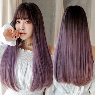 [0727]YWQJ-JF New Women Wig Korean Fashion Realistic Hair Long Straight Wig Jiafa Synthetic Wigs RDHK