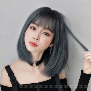 [0727]YWQJ-JF Wig Female Japanese Style Air Bangs Bobo Head Cover Fashion Shoulder-Length Bangs Wig Head Cover 0GKO