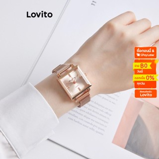 Lovito นาฬิกาข้อมือควอตซ์ โลหะ ลําลอง สําหรับผู้หญิง L60AD114 (โรสโกลด์/แดง/ทอง/ดํา)