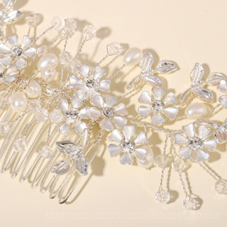 [0721]YWSY-XNTS Cross-Border Hot Selling Bridal Headdress New Simple Wedding Hair Comb Ornament Crystal Pearl Handmade Crystal Hair Comb Hair Accessories FZFC