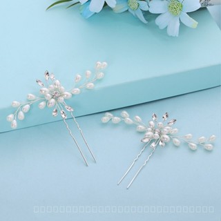 [0721]YWSY-XNTS New Korean Style Bride Ornament Rhinestone Hair Accessories Alloy Hand-Inlaid Pearl Hair Clasp Wedding Accessories CF14