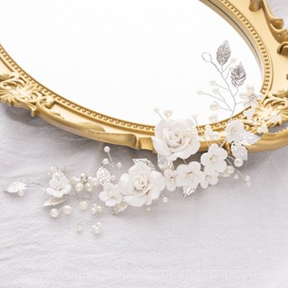 [0721]YWSY-XNTS European and American Bridal Headdress Flower Wedding Hair Accessories Vine Silver Pearl Headband Bridal Hair Accessories for Women ZEWN