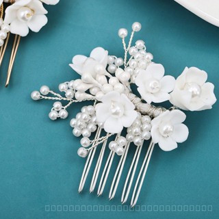 [0721]YWSY-XNTS Hair Comb Delicate Bridal Handmade Ornament Ceramic Flower Super Fairy Wedding Shooting Wedding Bridal Accessories Hair Comb Headdress LKFK