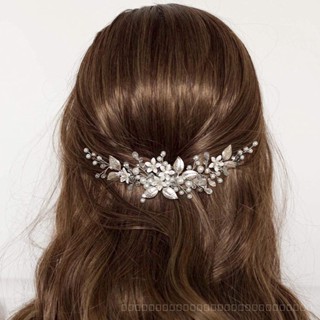 [0721]YWSY-XNTS Silver Leaf Bridal Headdress Womens Wedding Accessories New Rhinestone Edge Clip European and American BL04