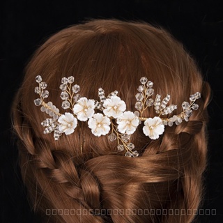 [0721]YWSY-XNTS Korean Bridal Jewelry Headdress Handmade Beaded Ceramic Hair Comb Bridal Wedding Photography Wedding Dress Jewelry Accessories JM3K