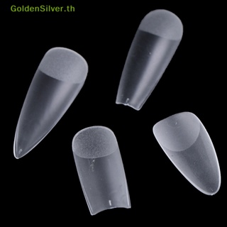 Goldensilver เล็บปลอม แบบเต็มรูปแบบ ไม่มีร่องรอย สําหรับตกแต่งเล็บ 100 ชิ้น