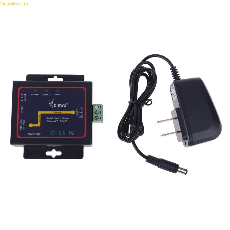 (ลดราคาสูง) Doublebuy Serial Server RJ45 to RS485 โมดูลแปลงอีเธอร์เน็ต LAN พร้อมหน้าเว็บในตัว ปลั๊ก 