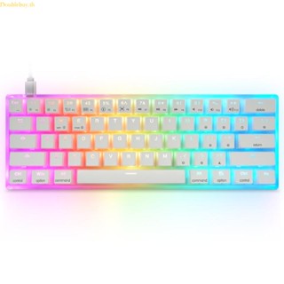 (ลดราคาสูง) Doublebuy AK61 คีย์บอร์ดเกมมิ่ง มีสาย 60% Gateron 3 Pin RGB มีไฟแบ็คไลท์