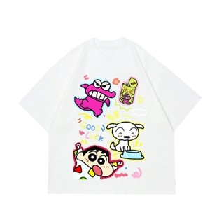 แฟชั่น เครยอนชินจัง Anime Crayon Shin-chan Waniyama San เสื้อยืดแขนสั้นผ้าฝ้ายพิมพ์ลายการ์ตูน เสื้อผ้า