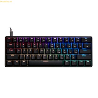 (ลดราคาสูง) Doublebuy คีย์บอร์ดเล่นเกม RGB 61 คีย์ Type C ขนาดเล็ก สําหรับแล็ปท็อป คอมพิวเตอร์ตั้งโต๊ะ สํานักงาน