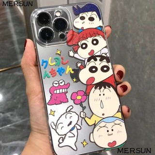 เคสโทรศัพท์มือถือ แบบใส ลายการ์ตูนชินจัง สําหรับ Apple 14 13promax 12 11pro xr xs 7 8p IIHM