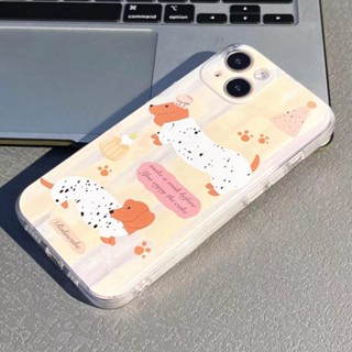 เคสโทรศัพท์มือถือ ลายลูกสุนัขน่ารัก เรียบง่าย สําหรับ Iphone Apple 13 14Pro 11 12 78plus xr HIXF