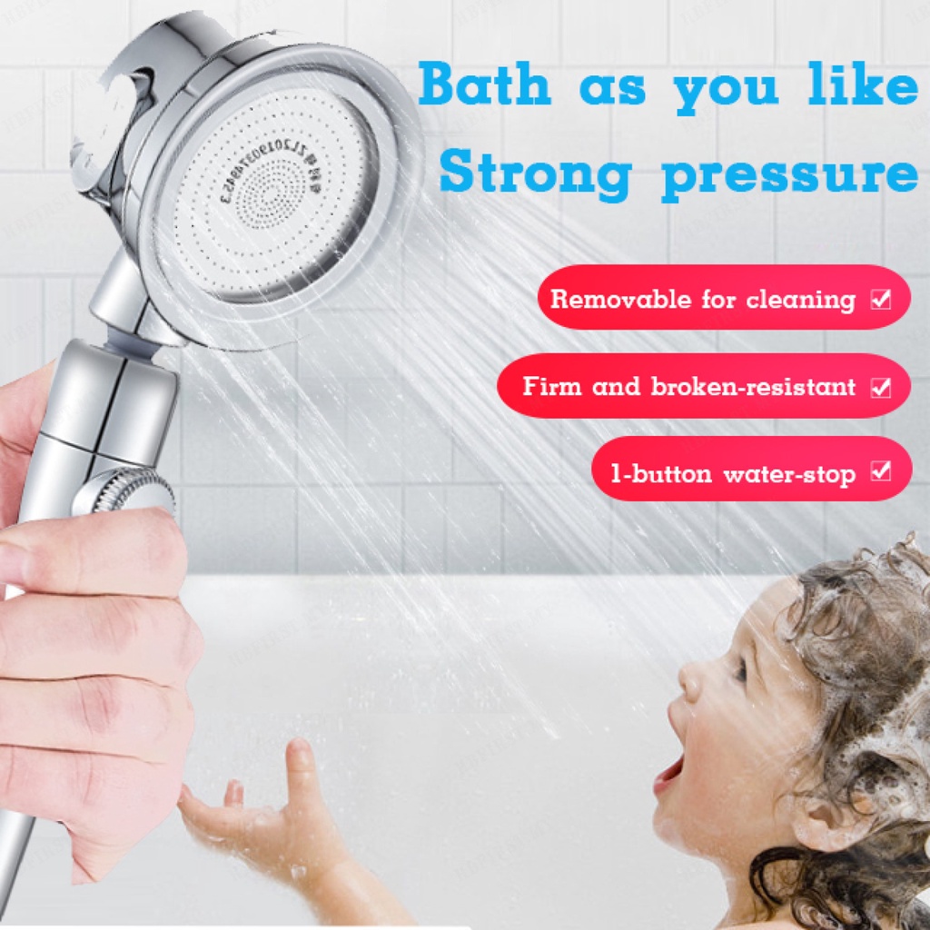 Ready Stockready Stock3-Speed Universal Pressure 1-Button Water-Stop Handheld Shower Head