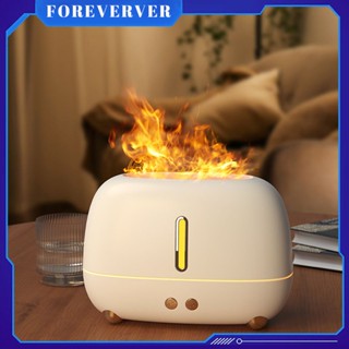 Flame Aroma Diffuser เครื่องเพิ่มความชื้นในอากาศน้ำมันหอมระเหย USB เครื่องฟอกอากาศในครัวเรือนห้องนอน Mini Air Purification 250ml ถังน้ำ fore