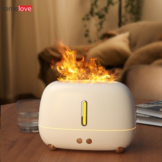 Flame Aroma Diffuser เครื่องเพิ่มความชื้นในอากาศ Aromatherapy USB เครื่องฟอกอากาศในครัวเรือนห้องนอน Mini Air Purification 250ml Water Tank homelove