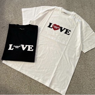 Carhartt WIP Love เสื้อยืด แขนสั้น พิมพ์ลายหัวใจ โมโนแกรม ฤดูใบไม้ผลิ ฤดูร้อน 032179