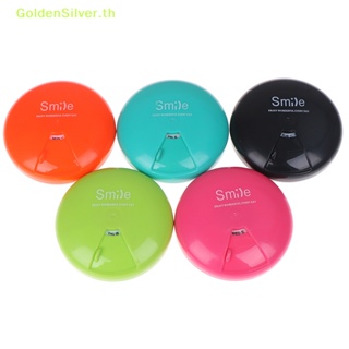 Goldensilver กล่องเก็บยา แท็บเล็ต ทรงกลม 7 วัน สีเงิน