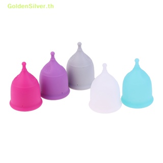 Goldensilver ถ้วยประจําเดือน ซิลิโคนนุ่ม ใช้ซ้ําได้ สําหรับผู้หญิง 1 ชิ้น S M L TH