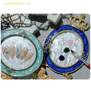 Goldensilver ถาดโชว์เล็บ รูปมงกุฎ ประดับไข่มุก สไตล์วินเทจ 1 ชิ้น