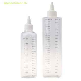 Goldensilver ขวดพลาสติก PET เติมน้ํามันได้ ขนาด 30 มล. 50 มล. 230 มล. 460 มล. 500 มล. สําหรับหมึกสัก