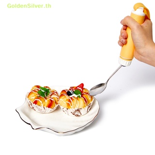 Goldensilver ช้อนส้อม ชามส้อม ด้ามจับง่าย สีเงิน สําหรับผู้ป่วย คนพิการ