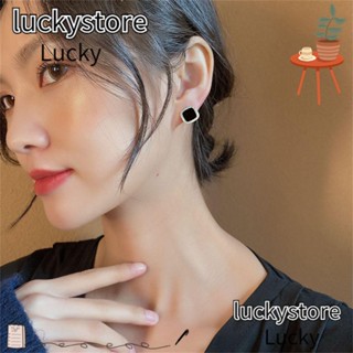 Lucky ต่างหูสตั๊ด ทรงเรขาคณิต เครื่องประดับแฟชั่น สวยงาม หรูหรา